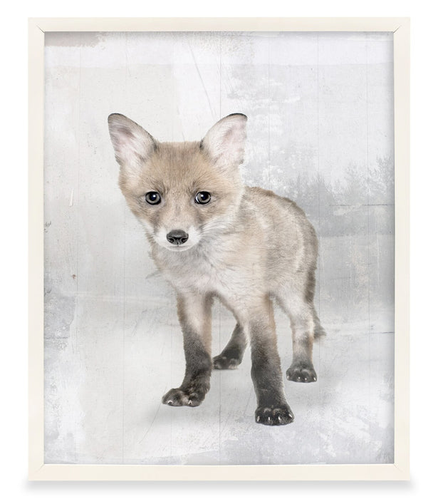 Baby Fox Framed Artwork with Linen Finish - 17\" x 21\"