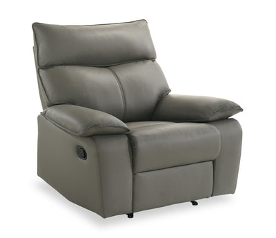Matteo 42" Genuine Leather Reclining Chair - Aviarah Grey | Fauteuil inclinable Matteo de 42 po en cuir véritable - gris Aviarah