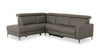 Valentino 3-Piece Left-Facing Genuine Leather Power Reclining Sectional with Adjustable Headrests - Grey