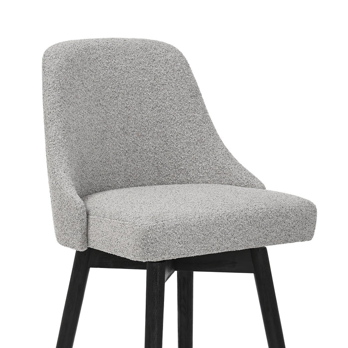 Nash Counter-Height Stool with Swivel Seat, Polyester Fabric, Metal - Dark Grey