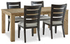 Logan 5-Piece Dining Package - Black