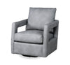 Ever 28\" Swivel Leather-Like Fabric Accent Chair – Grey