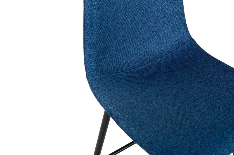 Jax Counter-Height Stool with Polyester Fabric, 26\"H, Metal - Blue