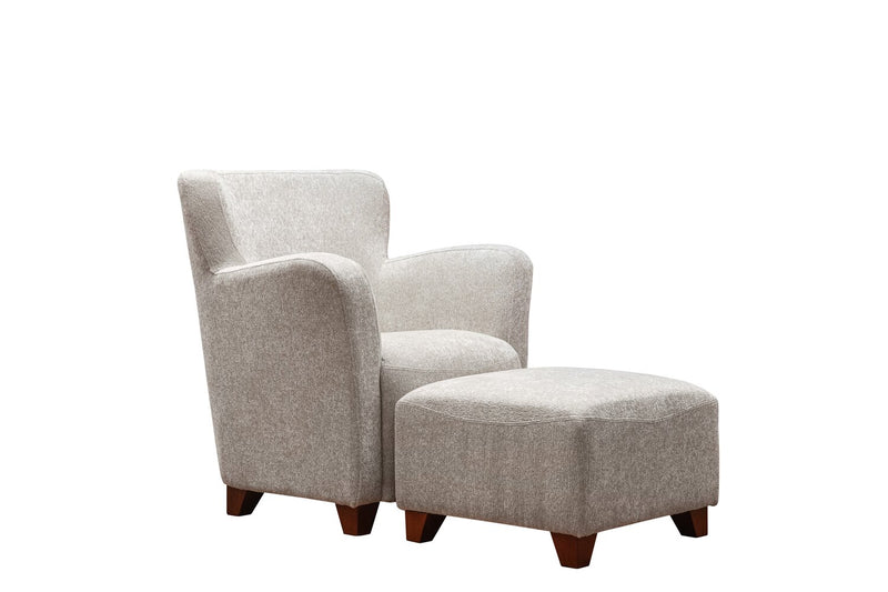 Zello 22\" Linen-Look Fabric Ottoman - Linen