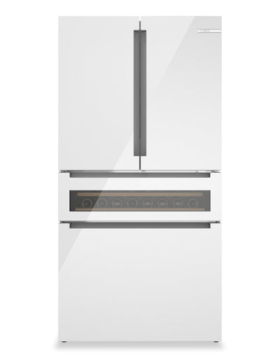 Bosch 800 Series 36" 20.5 Cu. Ft. Counter-Depth French Door Refrigerator with Dual Compressor - White  | Réfrigérateur Bosch de série 800 de 20,5 pi3 et de 36 po de profondeur comptoir à portes françaises avec compresseur double - blanc