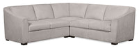 Envy 3-Piece Chenille Fabric Sectional - Fog Grey 