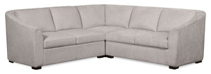 Envy 3-Piece Chenille Fabric Sectional - Fog Grey