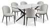 Ace 7pc Dining Set with Table & 6 Chairs, Glass Top, 63