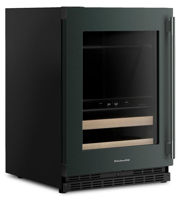 KitchenAid 24\" Beverage Centre with Wood-Front Racks – Black Ore - KUBL524SJP
