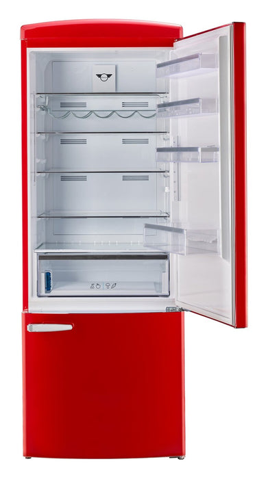 Unique Classic Retro 28\" 17 Cu Ft. Bottom Mount Refrigerator - Red - UNQ-455L R AC
