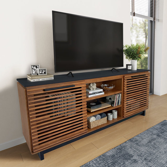 Wilder 68\" Traditional TV Stand with Storage and Cable Management for TVs up to 78\" – Dark Brown