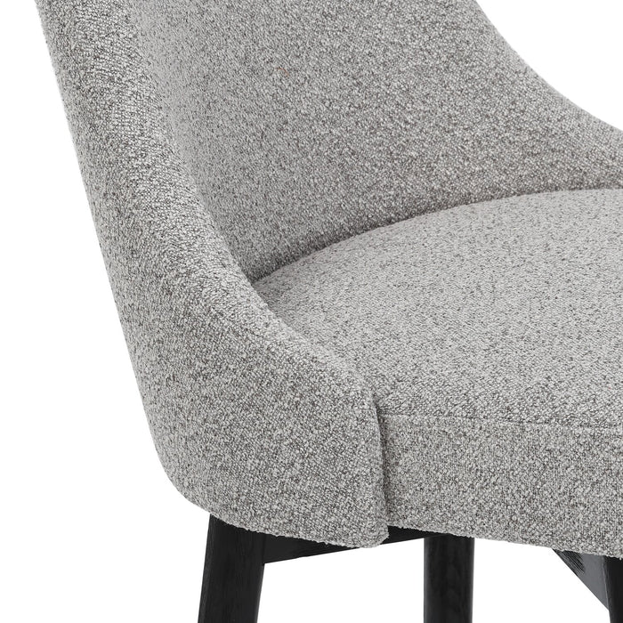 Nash Counter-Height Stool with Swivel Seat, Polyester Fabric, Metal - Dark Grey