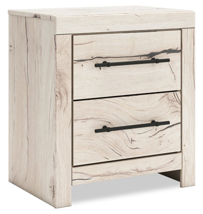 Derekson Bedside 2-Drawer Nightstand with USB Ports, 21.7"W x 24.3"H - Rustic White | Table de nuit Derekson de 21,7 po (L) x 24,3 po (H) à 2 tiroirs avec ports USB - blanc rustique