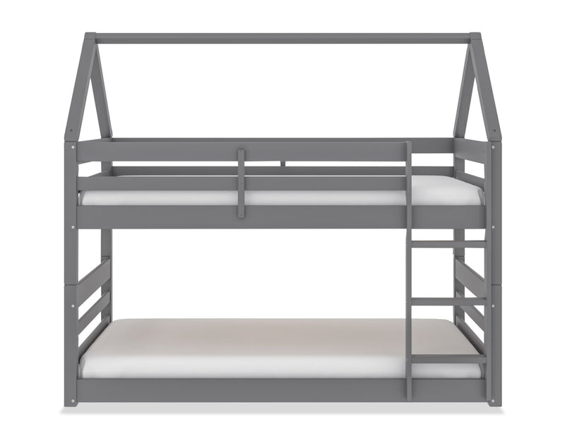 Gemma Twin Over Twin House Bunk Bed - Grey