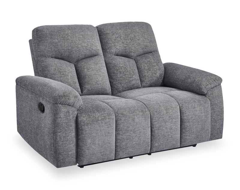 Blake 61\" Chenille Fabric Manual Reclining Loveseat – Grey 