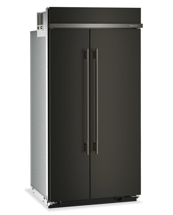 Kitchenaid 42\" 25.5 Cu. Ft. Built-In Side-by-Side Refrigerator – Black Ore - KBSN742SBE