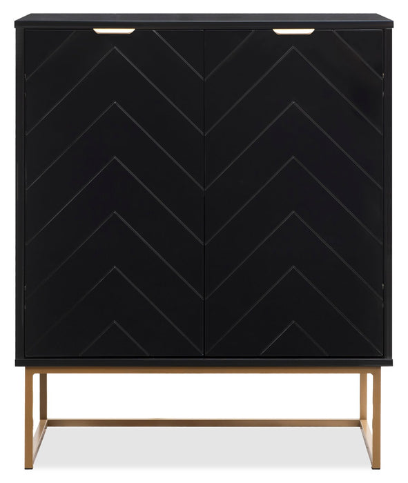 Lottie 28.5\" 2-Door Accent Cabinet - Glossy Black