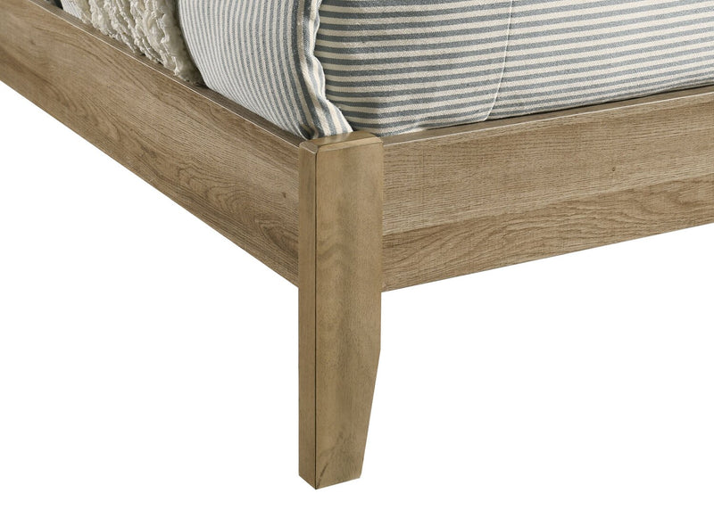 Sable Panel Bed with Headboard & Frame, Light Brown - King Size
