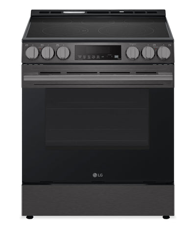 LG 6.3 Cu. Ft. Smart Electric Range with Air Fry – Black Stainless Steel - LSEL6333ZE  | Cuisinière intelligente électrique LG de 6,3 pi3 avec friture à air - acier inoxydable noir - LSEL6333ZE