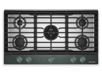 KitchenAid Gas-on-Metal Cooktop with Integrated Wok Grate – Juniper - KCGK536SJP | Surface de cuisson à gaz sur métal KitchenAid avec grille pour wok intégrée - Genièvre - KCGK536SJP