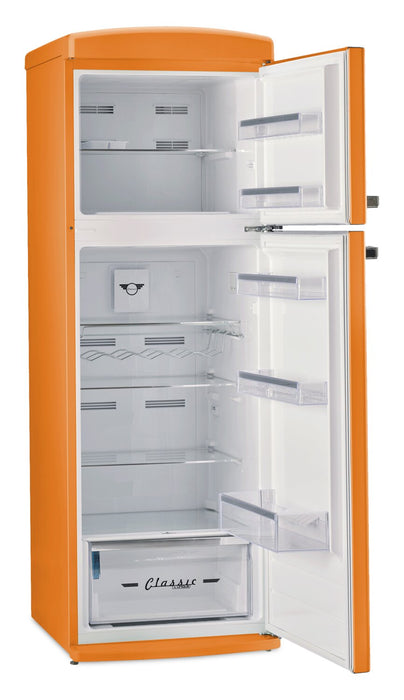 Unique Classic Retro 24\" 11 Cu Ft. Top Freezer Refrigerator – Creamsicle Orange - UNQ-310L O TM