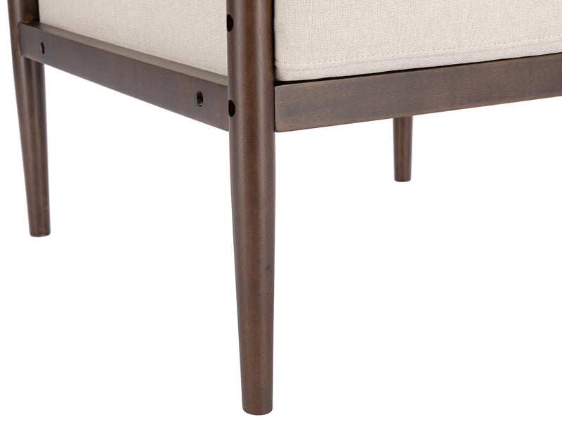 Maci 28.9\" Linen-Look Accent Chair with Wood Legs – Taupe