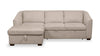 Envy 2-Piece Left-Facing Chenille Fabric Sleeper Sectional with Storage Chaise - Almond Beige