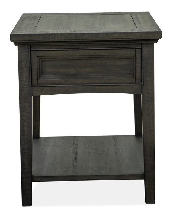 Hanson 20” Traditional Pine End Table with Storage - Graphite
