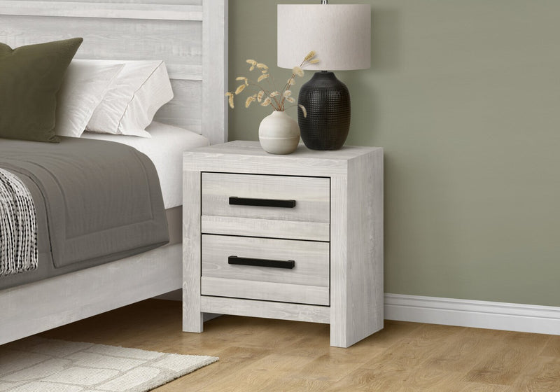 Aspen Bedside 2-Drawer Nightstand, 22\"W x 24\"H - Grey