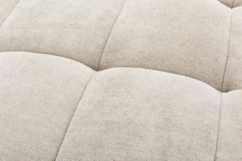 Oaklyn Modular 6-Piece Fabric Sectional with Ottomans and Tufted Seat Cushions – Beige