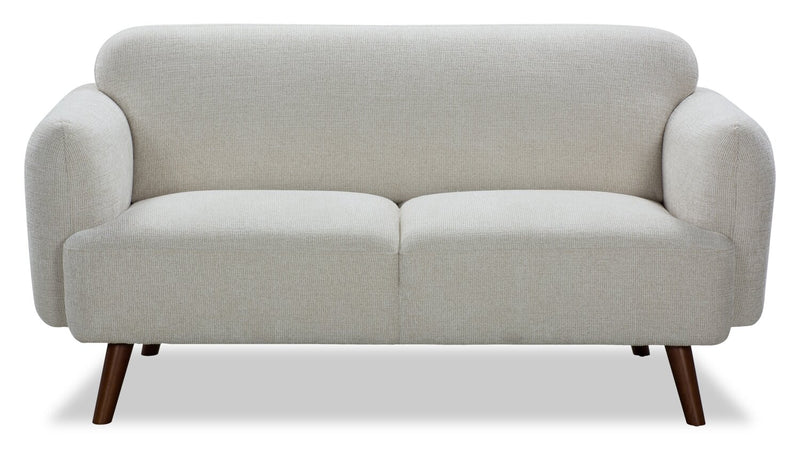 Sadie 63\" Fabric Loveseat with Rubberwood Legs – Beige