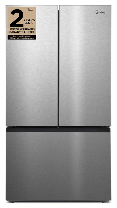 Midea 36" 26.5 Cu. Ft. French Door Refrigerator with AutoFill Pitcher and Dual Ice Maker - MRF27I6BST | Réfrigérateur Midea de 26,5 pi3 et de 36 po à portes françaises avec pichet à remplissage automatique et machine à glaçons double - MRF27I6BST