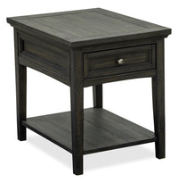 Hanson 20” Traditional Pine End Table with Storage - Graphite