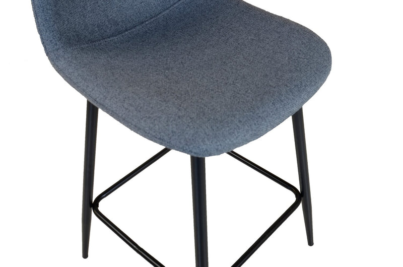 Jax Counter-Height Stool with Polyester Fabric, 26\"H, Metal - Charcoal