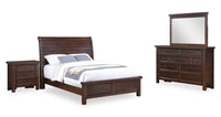 Sonoma 6pc Bedroom Set with Bed, Dresser, Mirror & Nightstand, Mango Brown - Full Size 