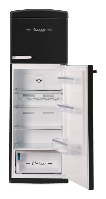 Unique Classic Retro 24\" 11 Cu Ft. Top Freezer Refrigerator – Matte Black - UNQ-310L MB TM