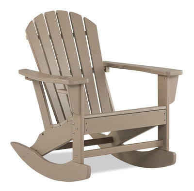Bask Outdoor Patio Rocking Chair - High Density Plastic, UV & Weather Resistant - Taupe | Fauteuil à bascule d'extérieur Bask - Plastique haute densité, résistant aux UV et aux intempéries - Taupe