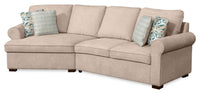 Scott Living Haven 2-Piece Left-Facing Chenille Fabric Cuddler Sectional - Taupe 