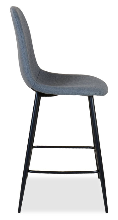Jax Counter-Height Stool with Polyester Fabric, 26\"H, Metal - Charcoal