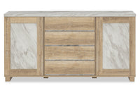 Vega Dining Server with Storage & 4 Drawers, Marble Look, 66