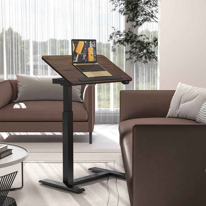 Aaron 26.77\" Portable Lift-Top Office Desk with Adjustable Height - Walnut