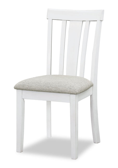 Brook 5pc Dining Set with Table & 4 Chairs, 42-54\"W Extension, Round - White/Brown