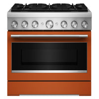 KitchenAid 5.1 Cu. Ft. Dual Fuel Range with No Preheat Air Fry – Scorched Orange - KFDS936SSC 