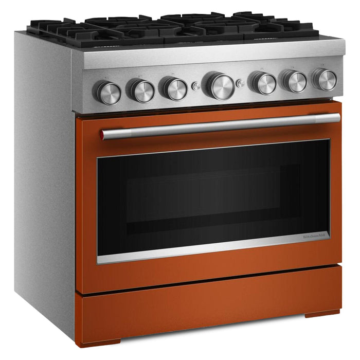 KitchenAid 5.1 Cu. Ft. Dual Fuel Range with No Preheat Air Fry – Scorched Orange - KFDS936SSC