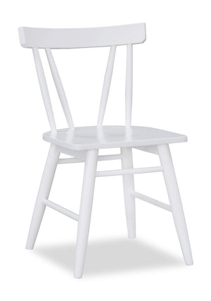 Remi Dining Chair with Curved Slat-Back - White