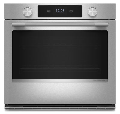 Kitchenaid 27" Smart Electric Single Wall Oven with Assisted Cooking Modes - PrintShield™ Finish - KOES727SPS | Four mural simple intelligent électrique KitchenAid de 27 po avec modes de cuisson assistée - fini PrintShieldMC - KOES727SPS