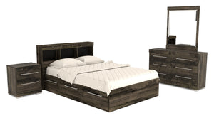 Riley 6-Piece Full Mates Bed with Headboard Bedroom Set – Grey