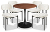 Rio 5pc Dining Set with Table & 4 Chairs, Metal Pedestal Base, 36