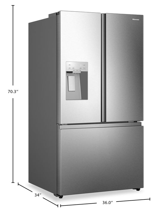 Hisense 36\" 30 Cu. Ft. French Door Refrigerator – Fingerprint Resistant Stainless Steel HRF300P7DSE