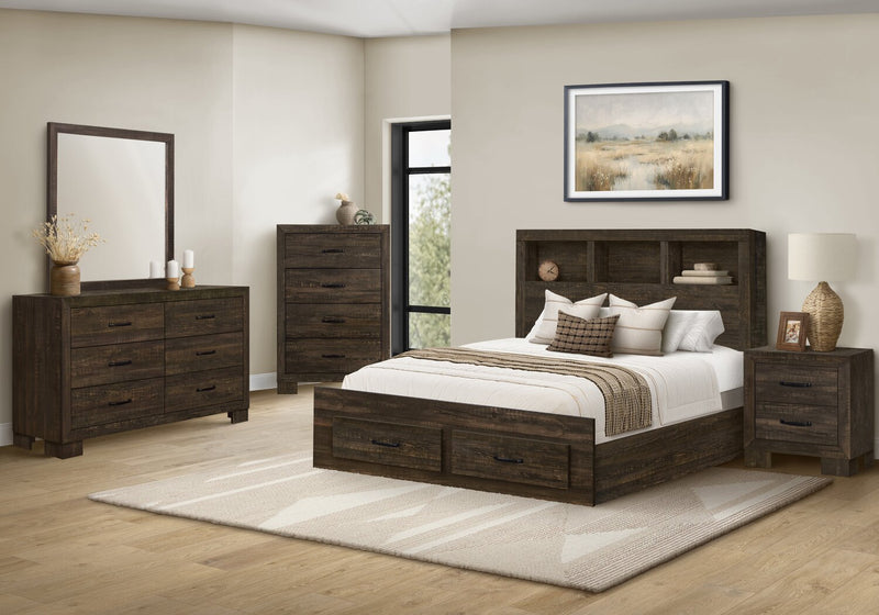 Ethan Bedroom 6-Drawer Dresser, 59\"W x 34\"H - Rustic Brown